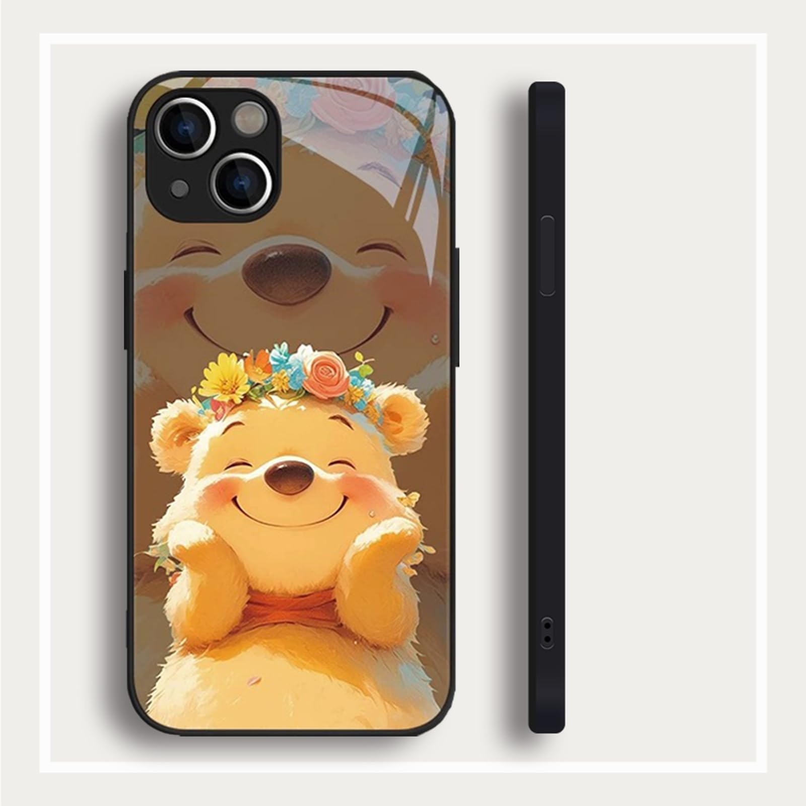 Winnie the Pooh iPhone 17/16E/16/15/14/13 Tempered Glass Case